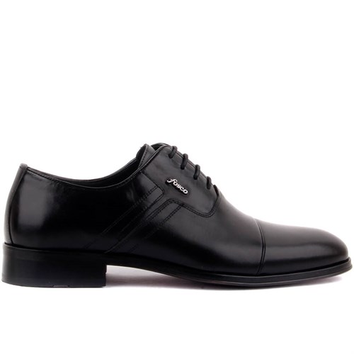Fosco - Siyah Deri Erkek Klasik Ayakkabı