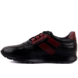 Fosco - Siyah, Bordo Deri Erkek Spor Ayakkabı