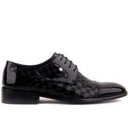 Fosco - Siyah Rugan Erkek Klasik Ayakkabı