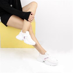 Morinx - Beyaz Renk Yüksek Taban Kadın Günlük Ayakkabı
