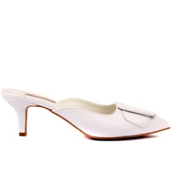 Moxee - Beyaz Renk Kadın Kısa Topuklu Ayakkabı
