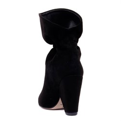 Moxee - Siyah Süet Kadın Topuklu Bot