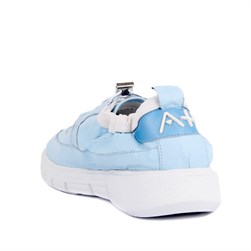 Özel Üretim - Açık Mavi Folyo Deri Bağcıklı Erkek Günlük Ayakkabı