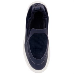 Özel Üretim - Lacivert Deri Bağcıksız Erkek Günlük Ayakkabı