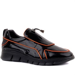 Özel Üretim - Siyah Rugan Erkek Günlük Ayakkabı