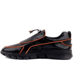 Özel Üretim - Siyah Rugan Erkek Günlük Ayakkabı